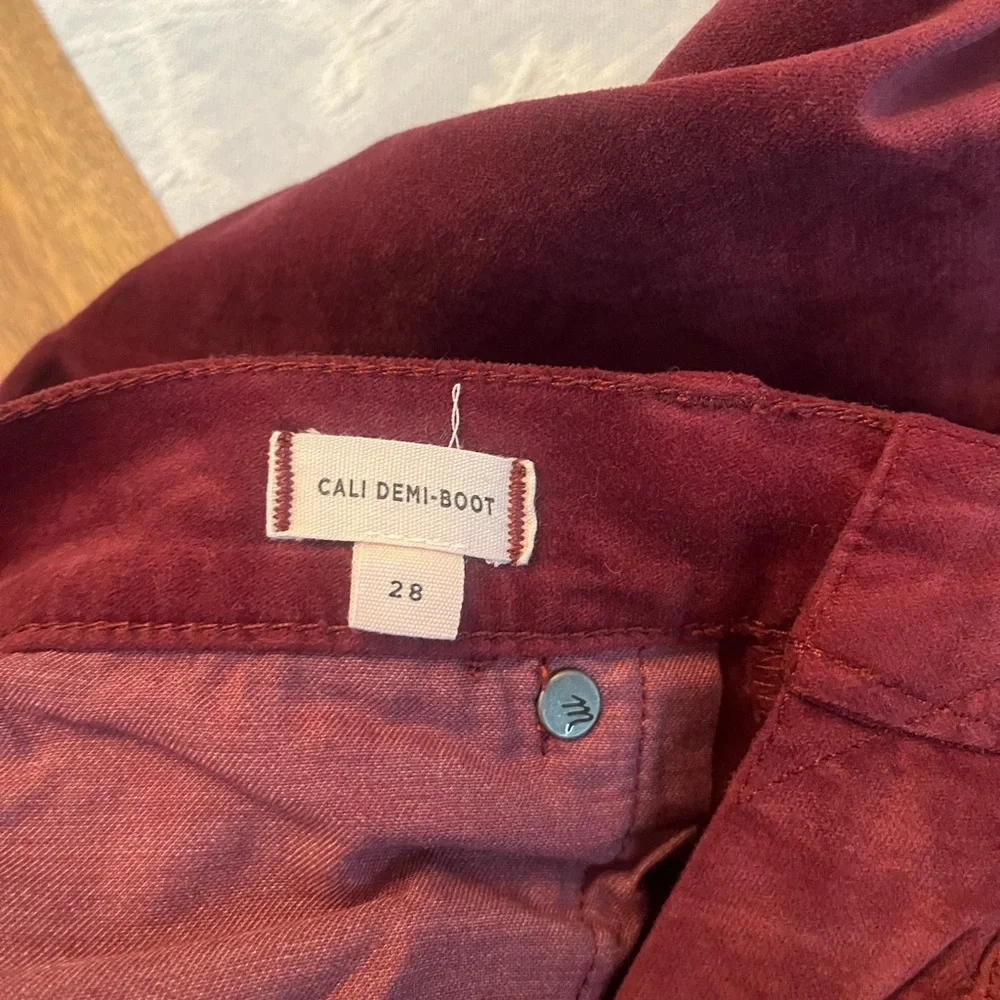 Madewell Burgundy Corduroy Cali Demi-Boot Pants - Picture 2 of 2